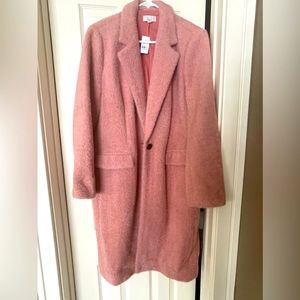 BNWT Ann Taylor LOFT teddy bear pale pink peacoat.